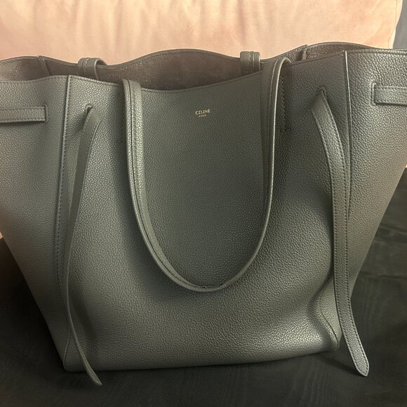 Celine - SMALL CABAS PHANTOM IN SOFT GRAINED CALFSKIN - Slate Gray - Picture 8 of 10